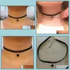 Chokers halsband hängsmycken smyckestjärna gotiska choker kvinnor klavikel krage mode geometriska bijoux colier halsband hög kvalitet droppe d