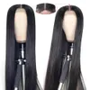 Perucas de cabelo humano de renda brasileira reta 150% 13x1 peruca frontal de renda pré-arrancada Remy parte do meio cabelo humano peruca de parte de renda 8 ~ 28 polegadas