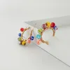 Ins Tide Glass Earrings Candy Color Ear Cuff Niche Design Temperament Early Spring Personality Trend Sweet Cool Jewelry