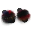 Femmes Pantoufles D'été Véritable Fourrure Glisser De Fourrure Pantoufles Mignon Maison Fluffy Pantoufles Loisirs Sandales De Fourrure Tongs En Peluche Chaussure Y200107