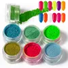 Neon pigment pulver fluorescerande naglar set shinny ombre chrome damm diy gel polsk manikyr för naglar konst dekoration