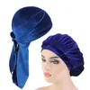 Samt Durag und Mütze, 2-teiliges Set, Mützen für Damen, Schlafmütze und Herren, Doo Rag Bonnet Cap, bequeme Schlafmütze aus Samt