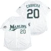 Baseball rétro 8 Andre Dawson Jersey Vintage 35 Dontrelle Willis 20 Edward Cabrera 94 Bad Bunny Team Couleur Vert Blanc Pinstripe Cool Base Cooperstown Tout Cousu