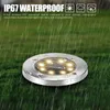 ASLIDECOR Solar Lights Outdoor Decorative Garden Lights for Yard Patio Landscape Path Disk Lights 8 LED Warm White 8 Pack