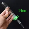 Livraison rapide! Mini Micro Nectar Collector Kit avec 14mm 18mm Titanium Tip Quartz Tip Oil Rig Concentrate Dab Straw pour Bangs en verre