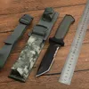 Высочайшее качество Открытое Выживание Прямой Нож 12C27 Черные покрытые Tanto Point Blade Blade FRN Ручка с фиксированным лезвием Ножи с ABS + нейлоновая оболочка