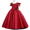 2-14 ans dentelle tulle fleur fille robe arcs enfants première sainte communion robe princesse robe de bal mariage enfant en bas âge robes de fête