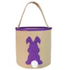 Påskkanin Öron Korg Bag Canvas Påskägg Basket Kanin Öron Väskor För Kids Present Bucket Cartoon Rabbit Carring Eggs Väska