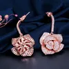 Stud cwwzirconi marca di moda donne gioielli zirconia cubica zirconia di grandi orecchini di fiori art deco accessori da ballo CZ24618888289