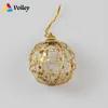 Weihnachten Ornamente Kugeln Golden Openwork Glitter Pailletten Ball Party Hängen Dekor Flitter Drop Anhänger Kind Bevorzugung Weihnachten Home Geschenk, Q Y201020