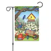 47 * 32 cm Tier Garten Flagge Ostern Kaninchen Ei doppelseitiger Druck Banner DIY Hof Dekoration Flaggen ZWL428
