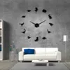 Jurassic Dinosaurs Wall Art T-Rex DIY Large Wall Clock Kids Room Decoration Giant Frameless Wall Clock Dino Modern Clock Watch LJ201204