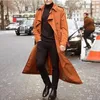 Trench płaszcz men kurtka męska płaszcza swobodnie dopasowany wiatr wiatrówki plus rozmiar solidny długi płaszcz Mężczyzna moda zimowe płaszcze homme 201211