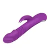 Akkajj-vibrators Telescopische dildo vibrator voor vrouwelijke masturbatie met 3 snelheden Thrusting 7SpreeS-vibratie AV Rod 45 Gegrees Verwarmbare USB-lading