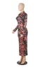 Costumes Costumes Femmes Léopard Imprimer Front Fermeture à glissière Peut porter une robe longue Spring Spring Automne Nouveau Snake Print Sexy Slim Slim Molycéros Robe Maxi Party Vestidos