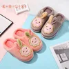 Bamilong Kids Winter Slippers Boys Cartoon Rabbit Cotton Home Slippers Children Plush Indoor Warm Girls Princess Slippers S347 201026