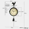 Moda Simples Relógio De Parede Criativo Nórdico Dupla Side Silencioso Grande Relógio De Parede Moderno Design Reloj de Pared Home Decor DF50WC H1230