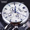 Serie Blue Sky di Jaragar Elegant Design Cinta vera cutanea orologio da polso maschio orologio da uomo top marchio orologio di lusso uomini automatici3289230