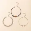 Bohemian Golden Silver Color Shell para mulheres pulseira conjunto de moda geometria oca pulseira redonda jóias 3 pcs / sets