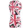 Polvesina bianca Polyester With Red UK Flag Patterns Golf guidatore Fairway Wood Hybrid Head Cover Golf Club 1 3 5 UT Headcover8932242