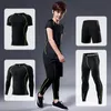 Ragazzi per bambini che corrono leggings per bambini uomini fitness pantaloni da allenamento palestra sport abbigliamento da jogging da compressione indossare biancheria intima set2236514