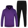 Höst Kvinnor Mäns Sweat Suit Pant Hoodie Set Full Zip Polo Tracksuit Men Sport Suit Vit Billiga Sweatshirt