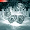 10 led Luci natalizie 6.4 * 7.3 CM Metel Cuore fata luci stringa led a batteria Natale matrimonio Ragazza Decorazione specchio JQ 201201