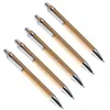 Ballpoint set bamboe en hout schrijfgereedschap, blauwe vulling (60 stuks)