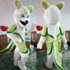 Cadılar bayramı Yeşil Husky Köpek Maskot Kostüm Yüksek Kalite Özelleştirmek Karikatür Anime Tema Karakter Unisex Yetişkinler Kıyafet Noel Karnaval Fantezi Elbise