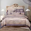 IvaRose 4/6-Pieces silk cotton Jacquard Luxury Bedding Set white Color Bed Set King Queen Bed Linens Duvet Cover Bed Sheet T200706