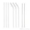 Clear Glass Straw 2008mm Reusable Straight Bent Glass Drinking Straws Brush Eco Friendly Glass Straws for Smoothies Cocktails Xu3568486