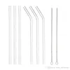 Clear Glass Straw 2008mm Reusable Straight Bent Glass Drinking Straws Brush Eco Friendly Glass Straws for Smoothies Cocktails Xu8610410