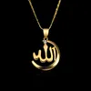 Gold-Coll Color Islam Colar Mulheres / Homens Jóias Rhinestone Religião Lua Colares Pingentes para Nome árabe