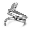 Retro Punk Snake Ring for Men Women Exaggerated Antique Siver Color Opening Adjustable Rings