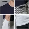 COODRONY T Shirt Men Spring Autumn Long Sleeve O Neck T Shirt Men Brand Clothing Fashion Patchwork Cotton Tee Tops LJ200827