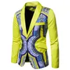 2020新しいデザイン男性のジャケットブレザー秋のファッションプリントエスニックスーツジャケットスリムフィットパーティー/結婚式のカジュアルブレザー男性米国のサイズ