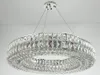Modern chrome chandelier lighting round ring dining room living room bedroom hanging lamp stainless steel light fixtures