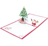 3D Pop Up Main Père Noël Boîte Cadeau Arbre De Noël Cartes De Voeux Avec Enveloppe Party Club Fournitures