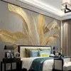 Custom Photo Wallpaper 3D Stereo Golden Relief Banana Leaf Mural Living Room TV Sofa Study Abstract Art Wall Painting 3D Fresco