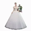 Wedding dress bride 2022 new French style Floor-Length ground simple forest department is thin one word shoulder photo studio light