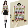 Women's Sweaters Spring Autumn Long Sleeve Knit Sweater Women Stripe Strawberry Pear Fruit Print Sweet Elegant Casual Pullover Vintage Tops