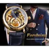 Forsining 2018 Luxury Skeleton Relógio Masculino Fase de fase de fase azul Hands impermeabilizada Men039s Relógios automáticos Top Brand Luxury9164272