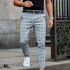 Мужские брюки умные повседневные брюки мужская одежда плед карандаш брюки мужская одежда 2021 длинные брюки мужские моды повседневные тонкие брюки H1223