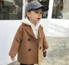 Winter Grid Jackets Boys Girls Woolen Doublebreasted Baby Boy Trench Coat Lapel Kids Outerwear Coats Wool Coat2073215