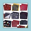 Acess￳rios de moda de len￧￳is 23x23 cm mans bolso quadrado hanky impress￣o polka ponto floral toalha grande len￧o de tamanho grande