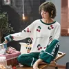 Femmes Vêtements pour Printemps Pyjamas Ensembles O-Cou Nuit Belle Bande Dessinée Pijamas Mujer Manches Longues Coton Sexy Pyjamas Femme 201217