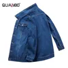 Quanbo Big Size 6xl 7xl 8xlデニムジャケット新秋冬クラシックカジュアルジーンズジャケットファッションヒップホップ男性街路城201124