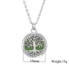 Women Tree of Life Aromatherapy Necklaces Diffuser Vintage Bird Cat Open Locket Pendant Aroma Necklace Jewelry with Felt Pads