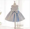 Robes Bleu dentelle paillettes bébé fille robe enfant en bas âge fille robe de baptême sans manches infantile 1 an anniversaire robe de baptême princesse Costume Q