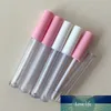 100 stks 2.5ml plastic frosted lip glanst buis lege lip balsem container met wit / roze deksel, ronde lipgloss hervulbare flessen